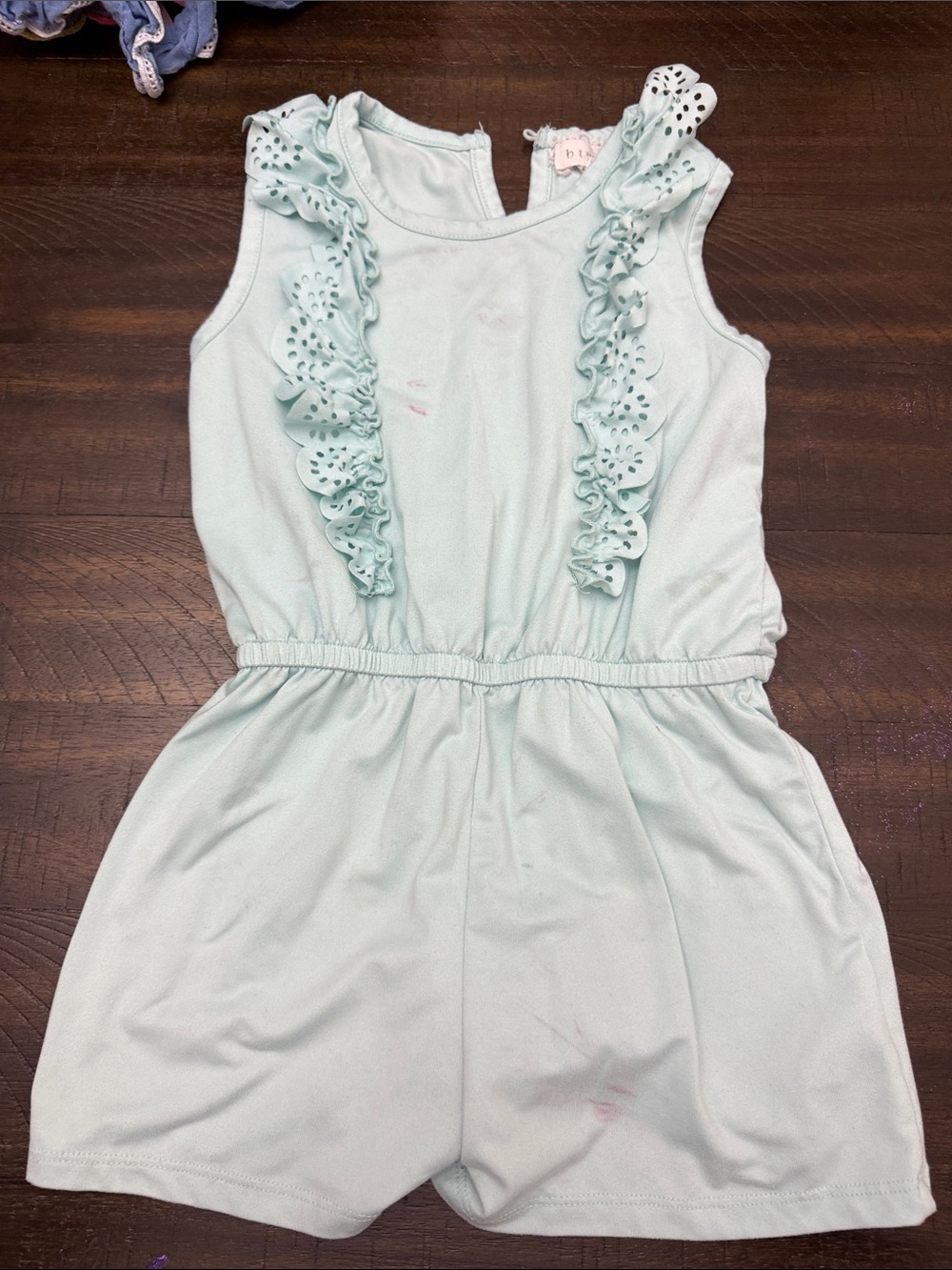 btween Mint Green Ruffle-Sleeve Romper